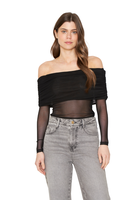 Polera Hombros Net negra Jacinta Tienda