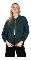 Chaqueta Bomber Manga Larga Verde Jacinta Tienda
