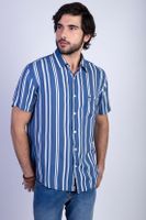 Camisa Estampada Rayas Fj Blue