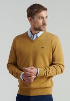 Sweater V Neck Melange F Smart Casual Mustard