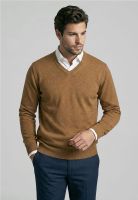 Sweater Atlanta V-Neck Lt Camel Melange