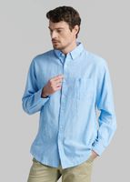 Camisa Sport Lino Lowell Sky