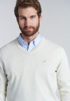 Sweater V Neck Melange F Oyster