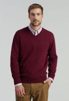 Sweater V Neck Melange F Smart Casual Dk Burgundy