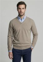 Sweater Atlanta V-Neck Dk Oyster Melange