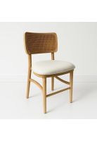 Silla de Estilo Natural con Respaldo Tejido y Asiento Acolchado