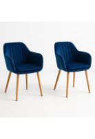 Pack de 2 Butacas Sitiales Poltronas Diamante Terciopelo - Azul