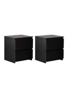 Pack de 2 Veladores Cajon Doble Minimal Oscuro
