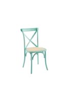 Silla Crossback Danubio Madera Rattan - Menta Vintage