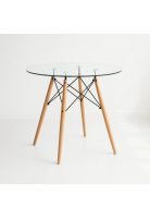 Mesa de Comedor Eames 80cm redonda vidrio
