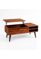 Mesa de Centro Rústica Greva Lift con Cajones y Repisa