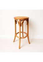 Banco de Diseño Retro en Madera con Asiento Trenzado