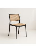 Silla de Restaurant o Terraza Comedor Hoffman Enrejada - Negra