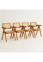 Pack de 4 sillas Chandigarh de madera - Natural