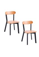 Pack de 2 Sillas Fresno de Madera - Negra