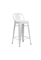 Taburete Tolix Acero con Respaldo - Blanco
