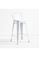 Taburete Tolix Acero con Respaldo - Blanco