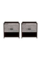 Pack de 2 Veladores Marmol MDF Gris