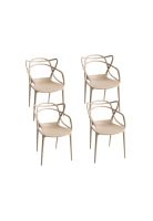 Pack de 4 sillas de terraza o comedor Master - Beige