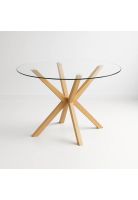 Mesa de comedor redonda de vidrio Cross 120cm