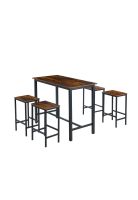 Set de comedor para cocina con pisos taburetes madera industrial
