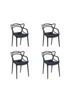 Pack de 4 sillas de terraza o comedor Master - Negras