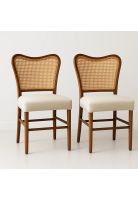 Pack de 2 Sillas Boho Chic con Respaldo Trenzado y Asiento Suave