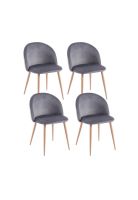 Pack 4 Sillas Sitial Acolchados Nordico Bread - Gris