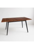 Mesa extensible 120 a 160 cm, ancho 80cm Madera Oscura Walnut