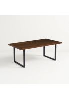 Mesa de Comedor Estilo Industrial 160x90 - Madera Oscura Walnut