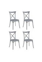 Pack 4 Sillas de Terraza o Comedor Crossback Danubio - Gris