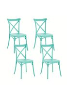 Pack 4 Sillas de Terraza o Comedor Crossback Danubio - Menta