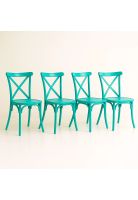 Pack 4 Sillas de Terraza o Comedor Crossback Danubio - Menta