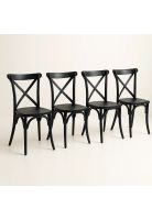 Pack 4 Sillas de Terraza o Comedor Crossback Danubio - Negra