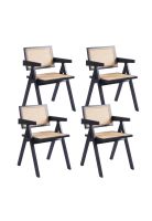 Pack de 4 sillas Chandigarh de madera - Negras