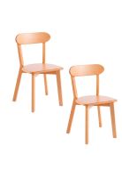 Pack de 2 Sillas Fresno de Madera - Natural