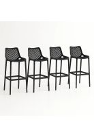 Pack de 4 Taburetes Piso de Bar Air Berlín - Negros
