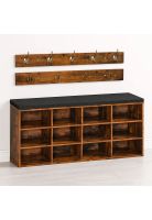 Banco Organizador con Zapatero y Percheros Rústicos