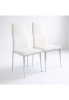 Pack de 2 Sillas Acolchadas Dining Liana con patas cromadas - Blancas
