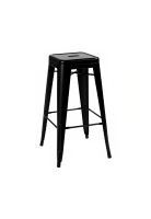 Piso Taburete Tolix Alto para Bar o Terraza - Negro