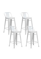 Pack de 4 Taburetes Tolix de acero - Blancos