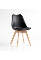 Silla Tulip Acolchada - Negra