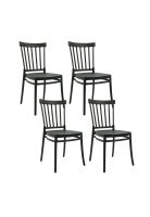 Pack de 4 Sillas Windsor Polipropileno - Negras