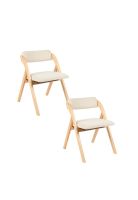 Pack de 2 Sillas Betlahem de madera plegable acolchada - Beige