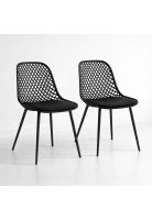 Pack de 2 Sillas Europa Acolchadas - Negras