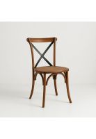 Silla Crossback Madera Rattan - Café Vintage