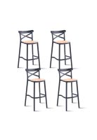 Pack de 4 Taburetes Crossback Danubio - Negros