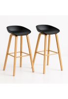 Pack de 2 Taburetes Piso Bar Nordic - Negro