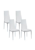 Pack de 4 Sillas Acolchadas Dining Liana con patas cromadas - Blancas