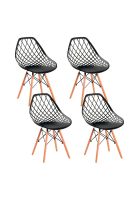 Pack de 4 Sillas Eames Enrejada Mesh - Negra